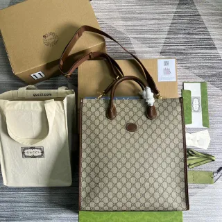 Gucci Ophidia GG Monogram Canvas Beige and Brown Tote Bag