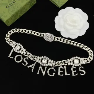 Chanel Los Angeles Crystal Lettering Curb Chain Fashion Belt Bag