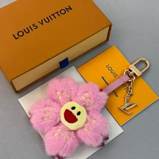 Louis Vuitton Monogram Flower Pink Yellow Plush Floral Embroidered Face Saddle Bag