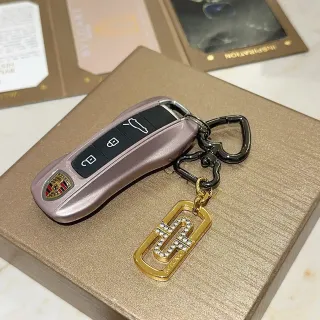 Porsche Pink Gold Metallic Finish Black Rubberized Button Panel Phone Case