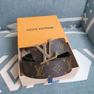 Louis Vuitton LV Initiales Monogram Canvas Brown Leather Belt