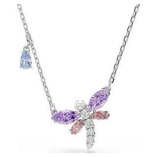 Swarovski Dragonfly Multi-Gemstone Silver-Tone Necklace